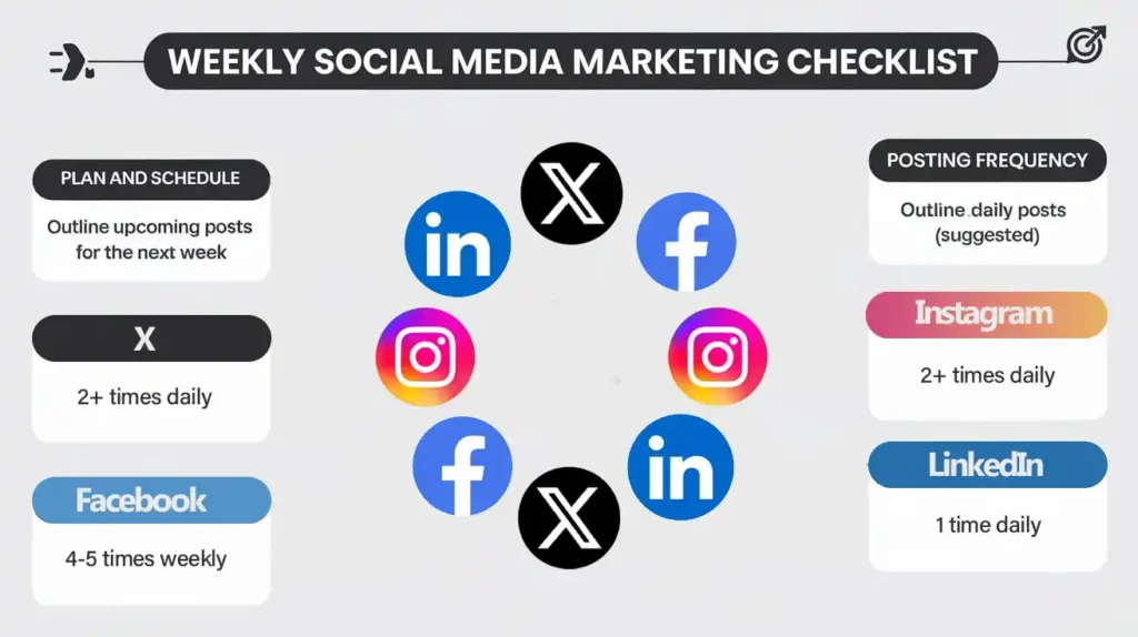 Weekly social media marketing checklist